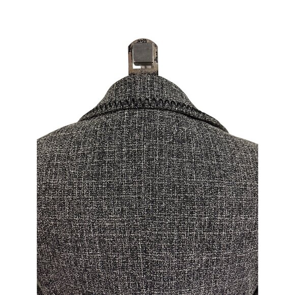 Georgiou Studio Womens Black White Tweed Embroidered Button-Up Blazer Size 8 - Picture 13 of 16